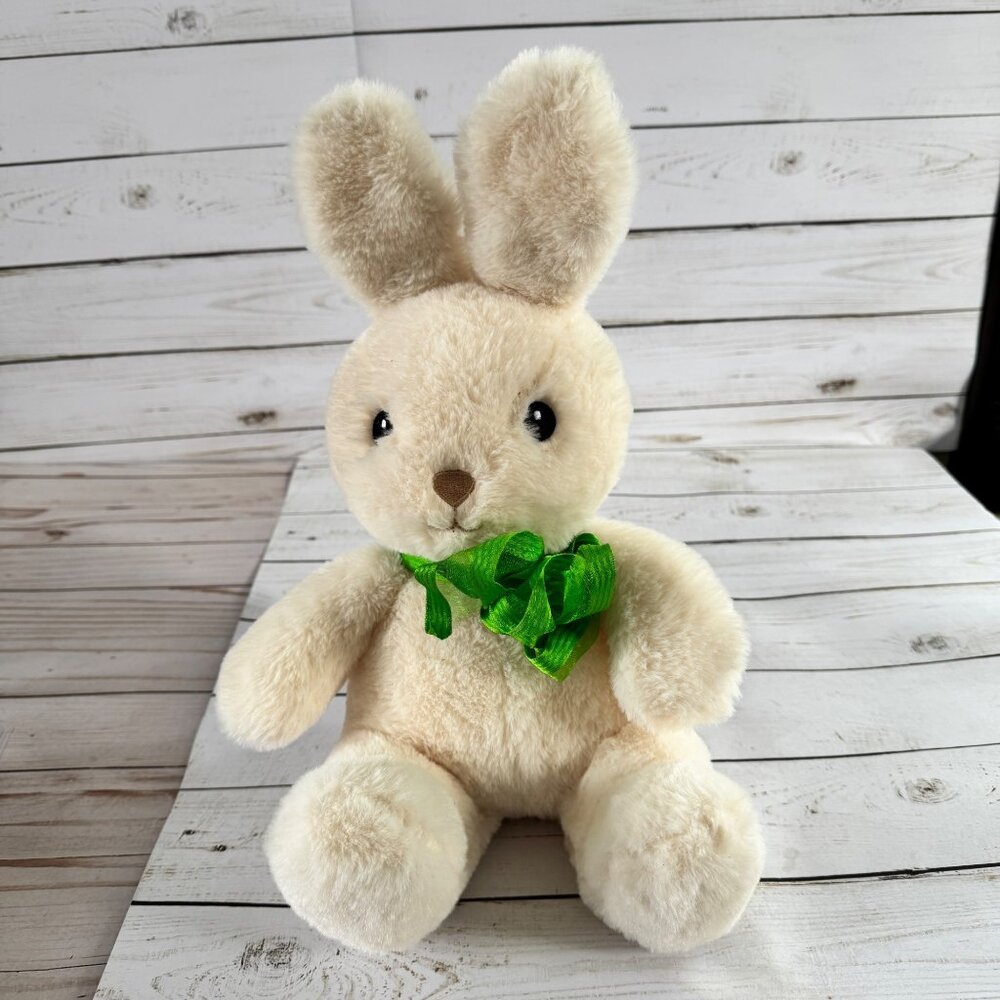 Spark‎ Create Imagine Plush Bunny Rabbit Green Bow 12" Rattle Crinkle Baby Toy